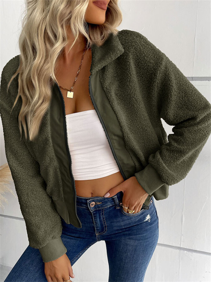 Womens-Cropped-Sherpa-Jacket-Zipper-Green-4.jpg