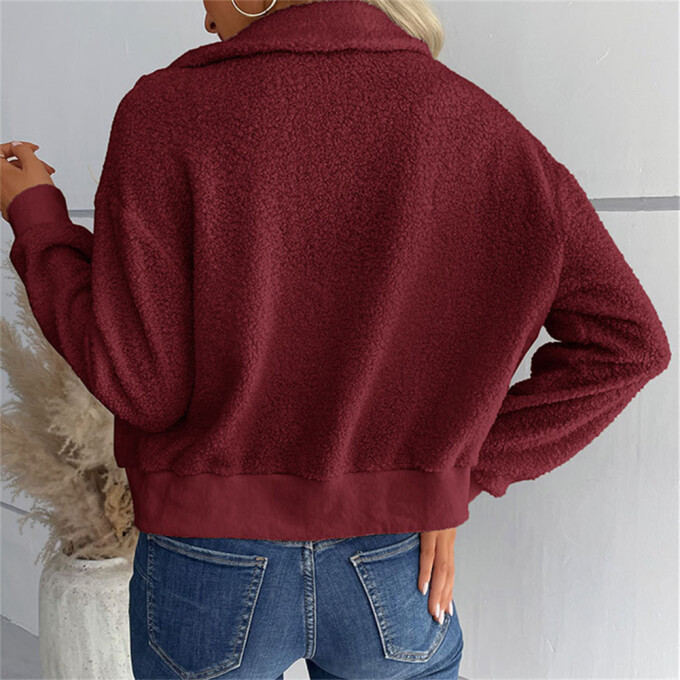 Womens-Cropped-Sherpa-Jacket-Zipper-Winered-2.jpg