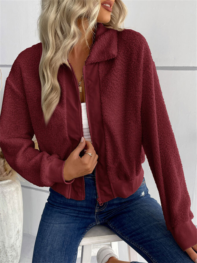 Womens-Cropped-Sherpa-Jacket-Zipper-Winered-4.jpg