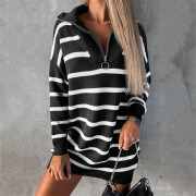 Womens-Striped-Sweater-Dress-Black-3