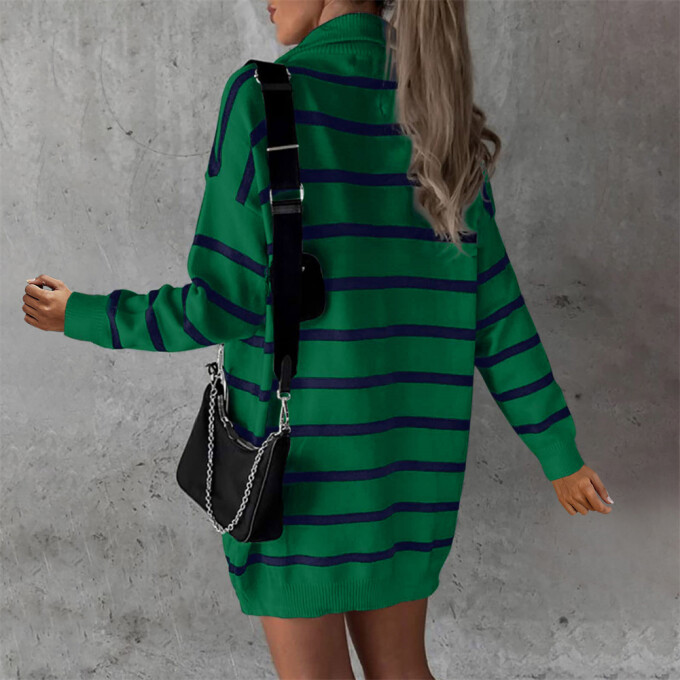 Womens-Striped-Sweater-Dress-Green-2.jpg