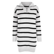 Womens-Striped-Sweater-Dress-White-5