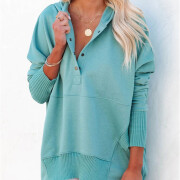 Womens-Oversized-Button-Hoodies-Lakeblue-4