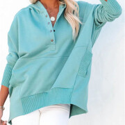 Womens-Oversized-Button-Hoodies-Lakeblue-6