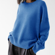 Womens-Crew-Neck-Knit-Sweater-Blue-5