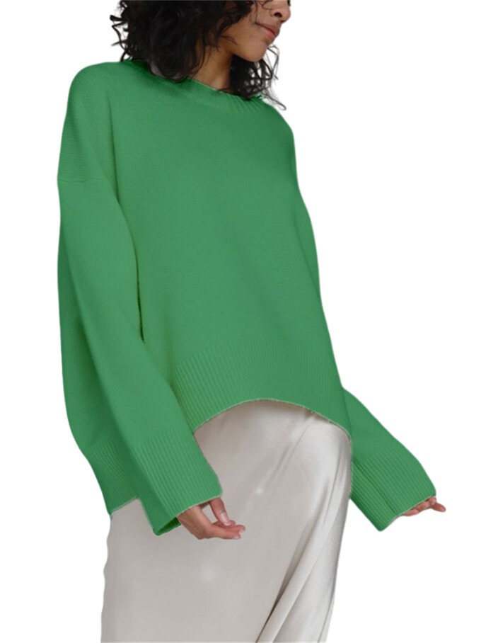 Womens-Crew-Neck-Knit-Sweater-Green-1.jpg