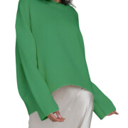 Womens-Crew-Neck-Knit-Sweater-Green-1