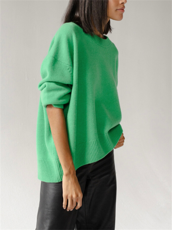 Womens-Crew-Neck-Knit-Sweater-Green-2.jpg