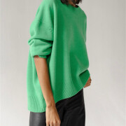 Womens-Crew-Neck-Knit-Sweater-Green-2