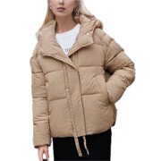 Womens-Cropped-Puffer-Jacket-Hooded-Khaki-1