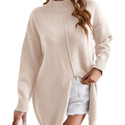 Womens-Mock-Neck-Oversized-Sweater-Apricot-1