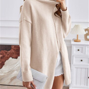 Womens-Mock-Neck-Oversized-Sweater-Apricot-2