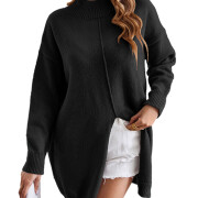 Womens-Mock-Neck-Oversized-Sweater-Black-1