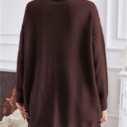 Womens-Mock-Neck-Oversized-Sweater-Coffee-2