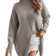 Womens-Mock-Neck-Oversized-Sweater-Grey-1