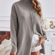 Womens-Mock-Neck-Oversized-Sweater-Grey-3