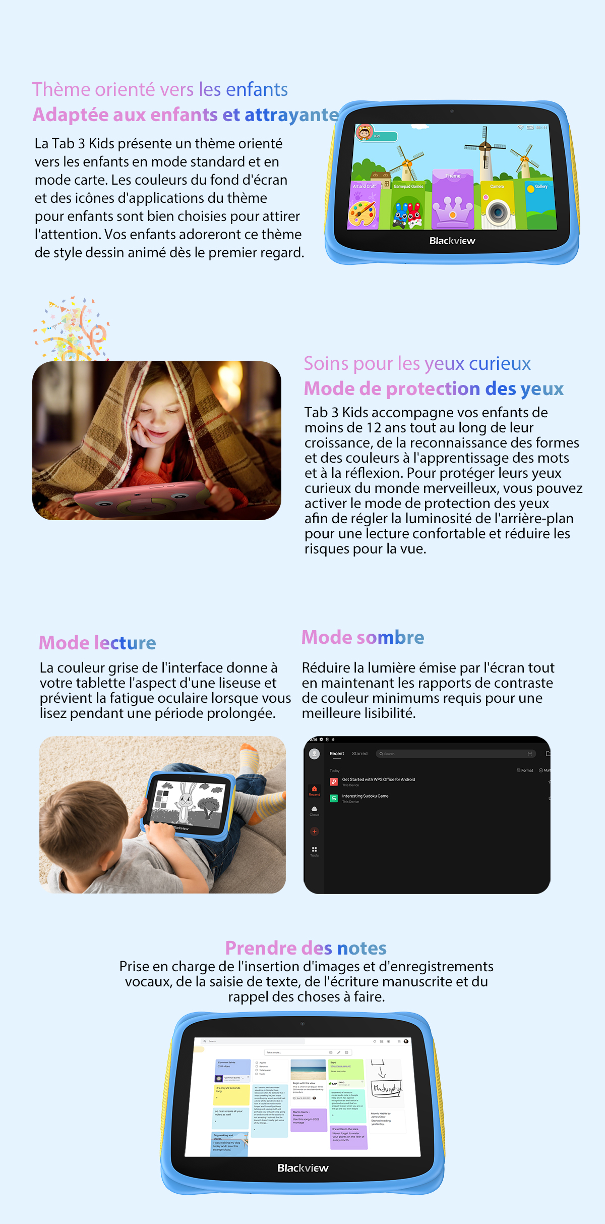 Blackview Tab 3 Kids Tablette Tactile pour Enfants Android 13 7