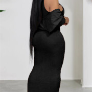 Womens-2-Piece-Outfits-Maxi-Sweater-Dress-Set-Bodycon-Knit-Tank-Dress-And-Long-Sleeve-Cropped-Cardigan-Sets-Black-2