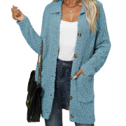 Womens-Fleece-Cardigan-Blue-1