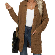 Womens-Fleece-Cardigan-Camel-1