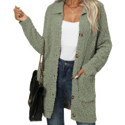 Womens-Fleece-Cardigan-Green-1