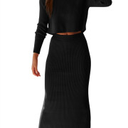 Womens-2-Piece-Outfits-Casual-Sweater-Skirt-Set-Black-1