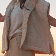 Womens-Oversized-Fleece-Vest-Beige-3