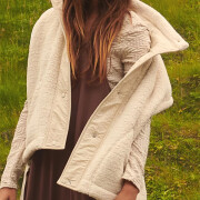 Womens-Oversized-Fleece-Vest-Beige-6