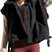 Womens-Oversized-Fleece-Vest-Black-1