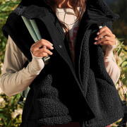 Womens-Oversized-Fleece-Vest-Black-3