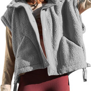 Womens-Oversized-Fleece-Vest-Grey-1