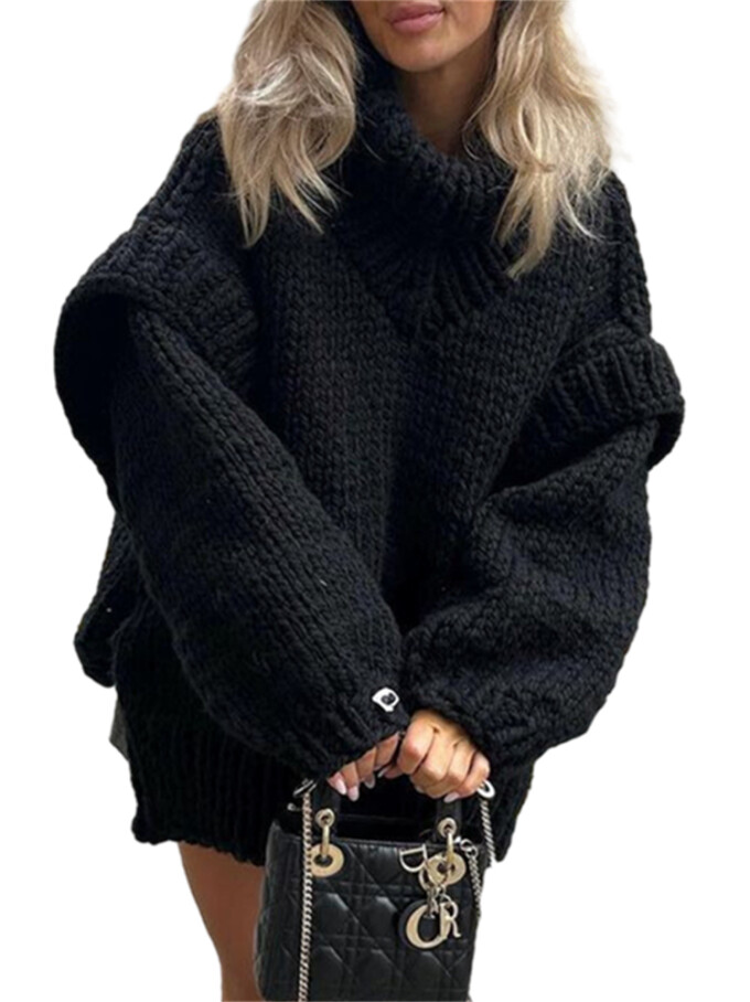 Womens-Turtleneck-Puffy-Long-Sleeve-Oversized-Sweater-Black-1.jpg