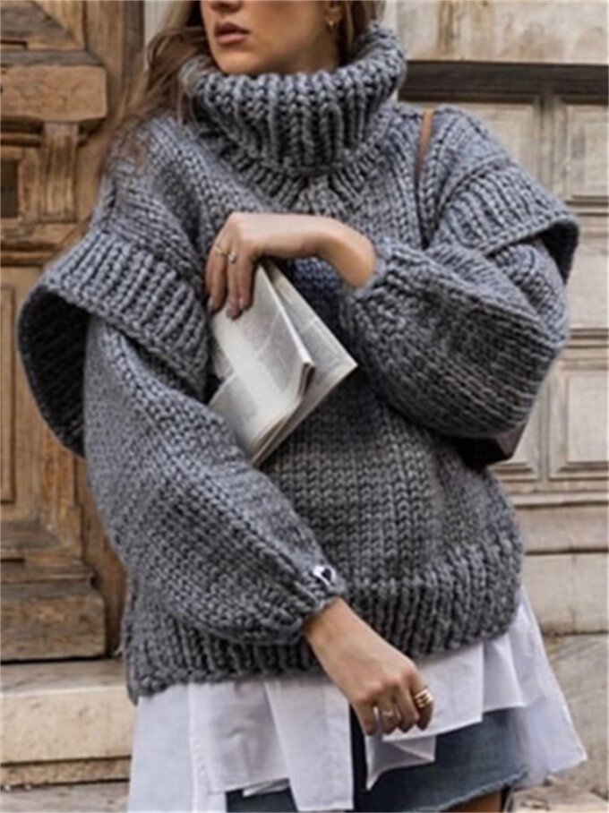 Womens-Turtleneck-Puffy-Long-Sleeve-Oversized-Sweater-Grey-6.jpg