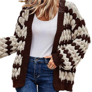 Womens-Cardigan-Fall-Long-Lantern-Sleeve-Open-Front-Loose-Striped-Color-Block-Chunky-Cable-Knit-Winter-Sweater-Coat-Coffee-1