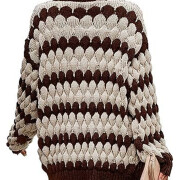 Womens-Cardigan-Fall-Long-Lantern-Sleeve-Open-Front-Loose-Striped-Color-Block-Chunky-Cable-Knit-Winter-Sweater-Coat-Coffee-2