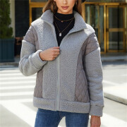 Womens-Winter-Fleece-Jacket-Long-Sleeve-Zipper-Warm-Fuzzy-Sherpa-Coats-with-Pockets-Grey-4