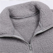 Womens-Winter-Fleece-Jacket-Long-Sleeve-Zipper-Warm-Fuzzy-Sherpa-Coats-with-Pockets-Grey-5