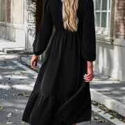 Womens-Wrap-V-Neck-Maxi-Dress-Puff-Long-Sleeve-Smocked-Tiered-A-Line-Pleated-Flowy-Long-Dress-Black-2