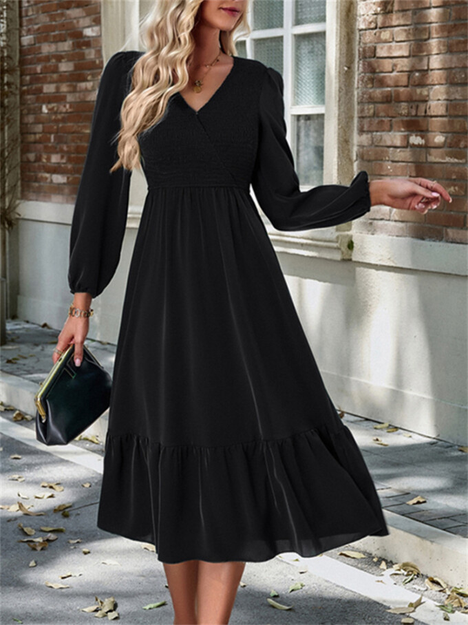 Womens-Wrap-V-Neck-Maxi-Dress-Puff-Long-Sleeve-Smocked-Tiered-A-Line-Pleated-Flowy-Long-Dress-Black-4.jpg