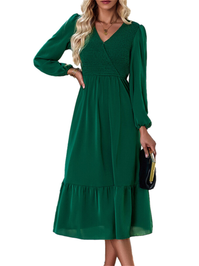 Womens-Wrap-V-Neck-Maxi-Dress-Puff-Long-Sleeve-Smocked-Tiered-A-Line-Pleated-Flowy-Long-Dress-Green-1.jpg