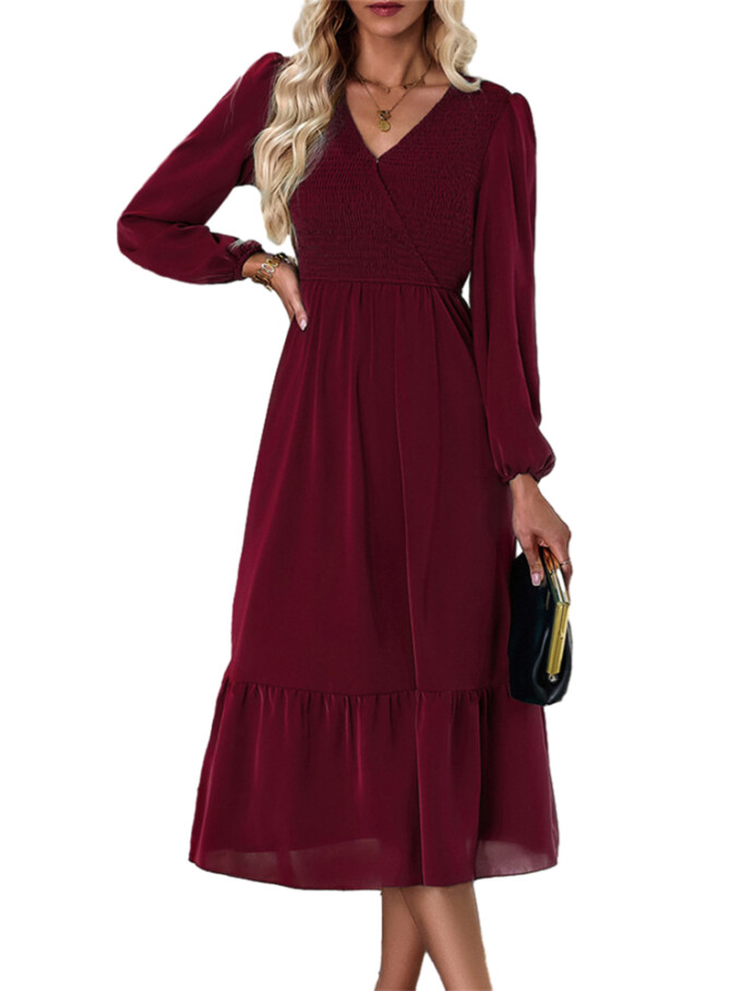 Womens-Wrap-V-Neck-Maxi-Dress-Puff-Long-Sleeve-Smocked-Tiered-A-Line-Pleated-Flowy-Long-Dress-Winered-1.jpg