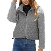 Womens-Fuzzy-Fleece-Jacket-Cropped-Sherpa-Coat-Long-Sleeve-Zipper-Lightweight-Quilted-Outwear-Grey-1