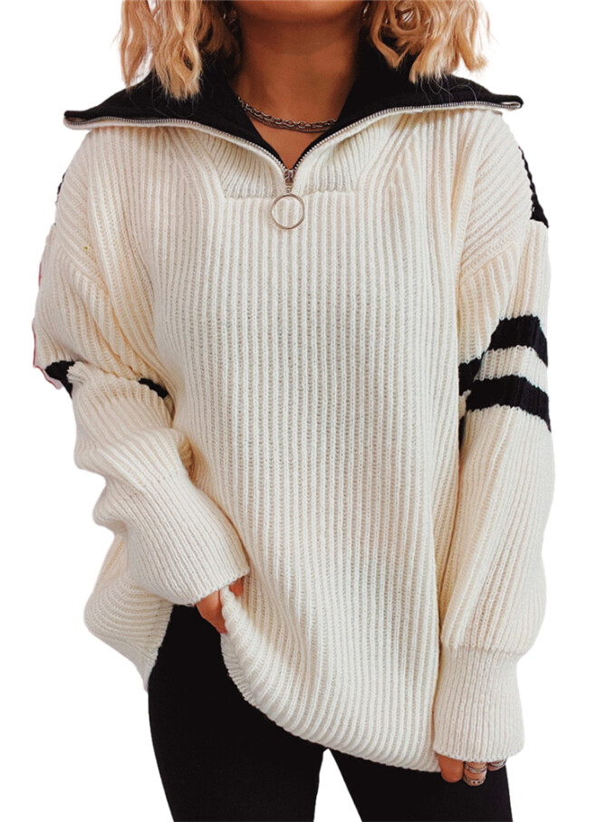 Womens-Half-Zip-V-Neck-Sweater-White-1.jpg