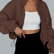 Womens-Cropped-Fleece-Jacket-Coffee-4