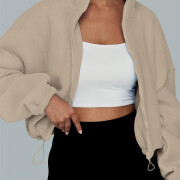 Womens-Cropped-Fleece-Jacket-Khaki-4