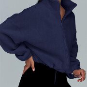 Womens-Cropped-Fleece-Jacket-Navyblue-3