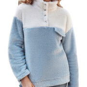 Womens-Fuzzy-Fleece-Pullover-Button-Collar-Sherpa-Sweatshirt-Winter-Long-Sleeve-Tops-Blue-1