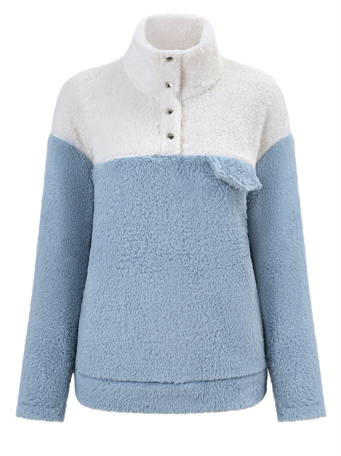 Womens-Fuzzy-Fleece-Pullover-Button-Collar-Sherpa-Sweatshirt-Winter-Long-Sleeve-Tops-Blue-5.jpg