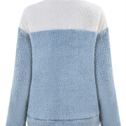 Womens-Fuzzy-Fleece-Pullover-Button-Collar-Sherpa-Sweatshirt-Winter-Long-Sleeve-Tops-Blue-6