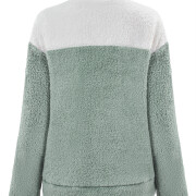 Womens-Fuzzy-Fleece-Pullover-Button-Collar-Sherpa-Sweatshirt-Winter-Long-Sleeve-Tops-Green-6